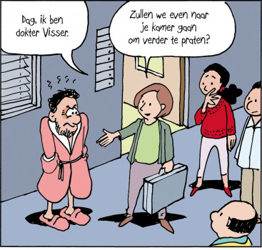 Cartoon uit de PIN, door Marcel Jurriëns.