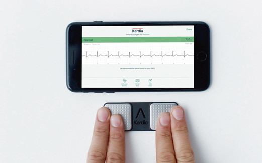 Een handzaam ecg-apparaat gekoppeld aan een app kan de diagnostiek van ritmestoornissen verbeteren