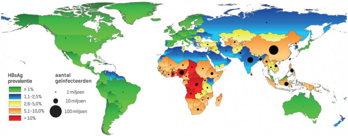 Wereldwijde prevalentie van chronische hepatitis B in 2016